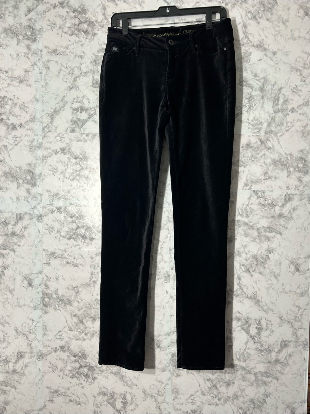 Christopher & Banks Black Velvet Skinny Jeans